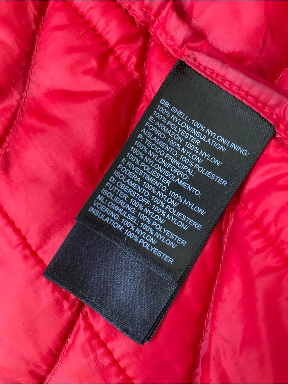 The North Face Thermaball Two-Tone Quilted Hooded Puffer Jacket Burgundy & Red_8